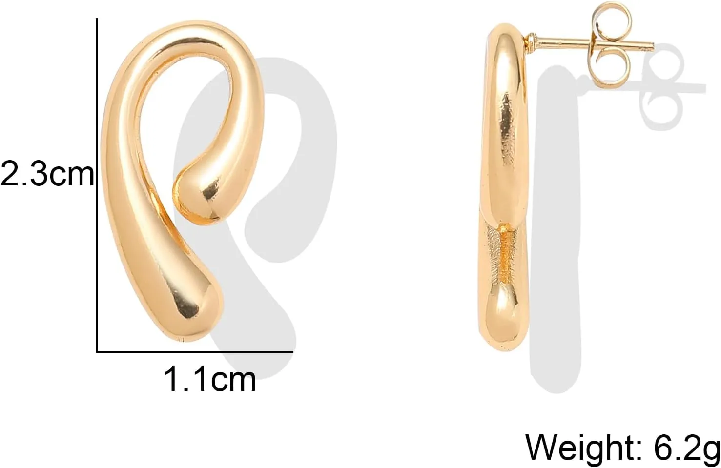 Gold Statement Earrings for Women Geometric Rectangle Chunky Gold Earrings Irregular Hammered Trendy Stud Earrings