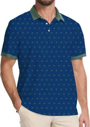 Golf Shirts for Men Dry Fit Moisture Wicking Short Sleeve Performance Print Polo Shirts