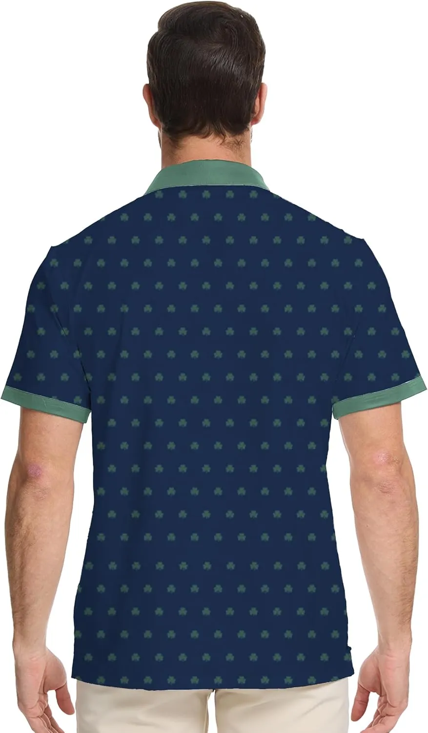 Golf Shirts for Men Dry Fit Moisture Wicking Short Sleeve Performance Print Polo Shirts