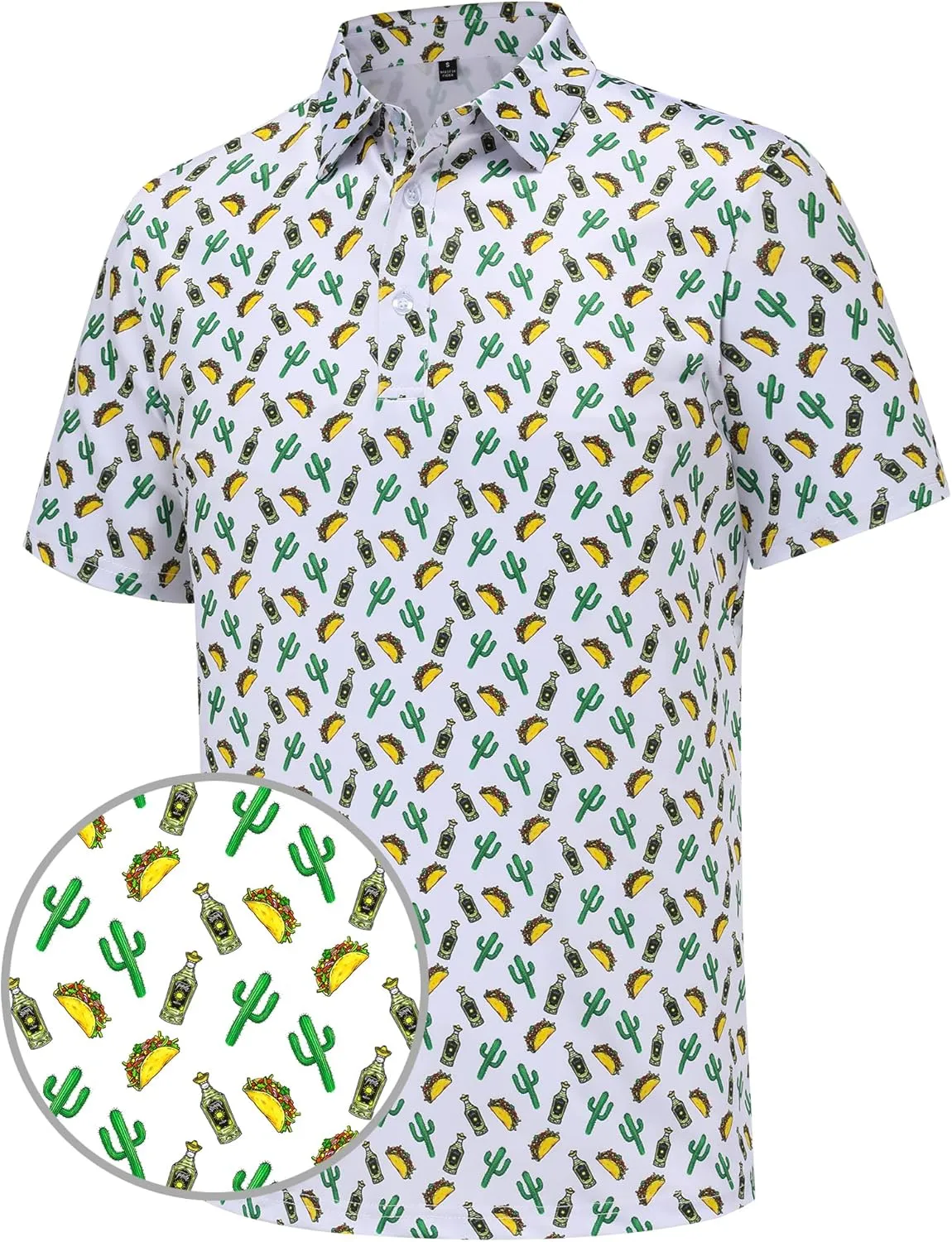 Golf Shirts for Men Short Sleeve Performance Moisture Wicking Dry Fit Funny Golf Polo Shirts for Men
