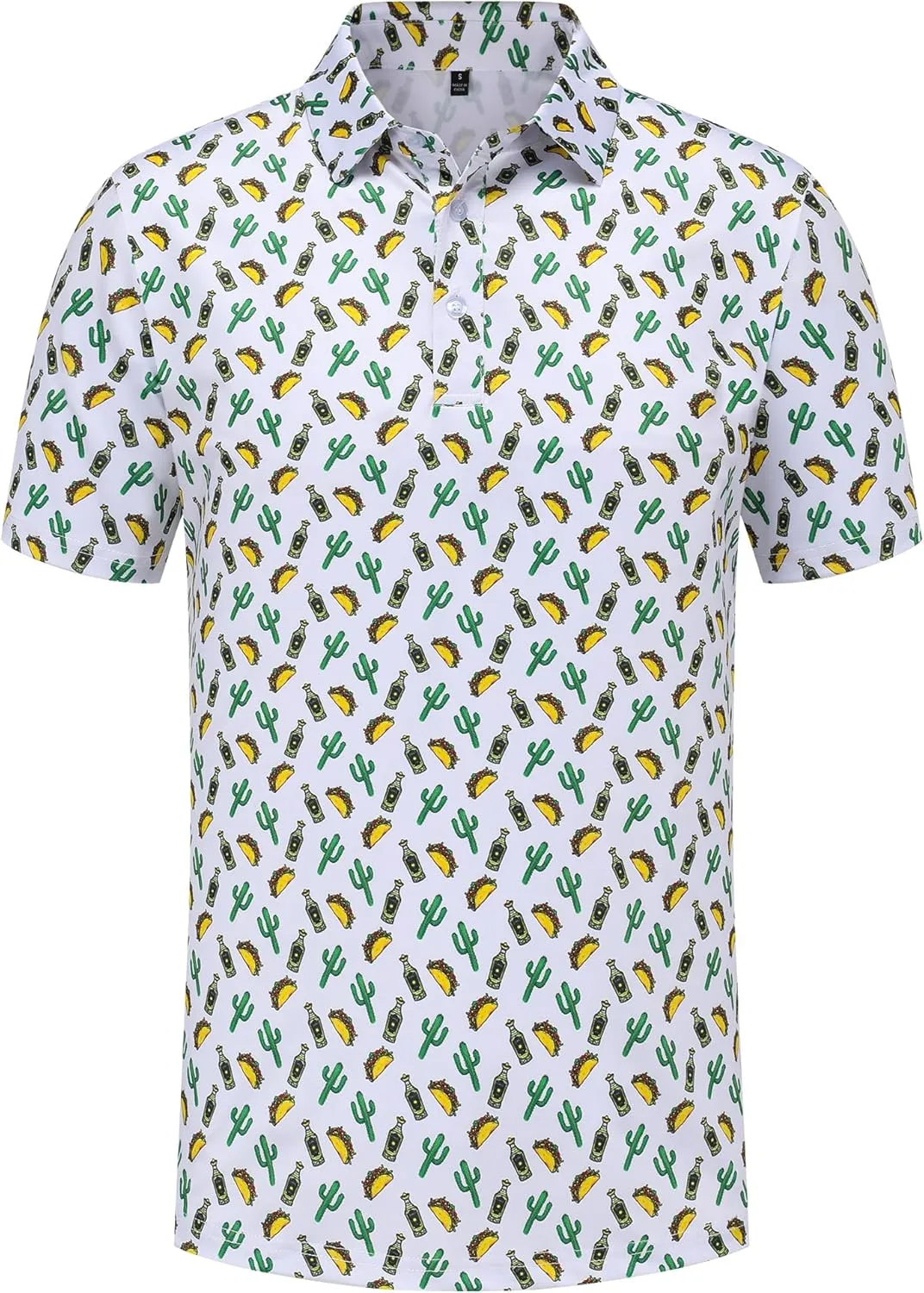 Golf Shirts for Men Short Sleeve Performance Moisture Wicking Dry Fit Funny Golf Polo Shirts for Men