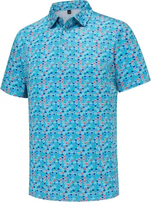Golf Shirts for Men Short Sleeve Performance Moisture Wicking Dry Fit Funny Golf Polo Shirts for Men
