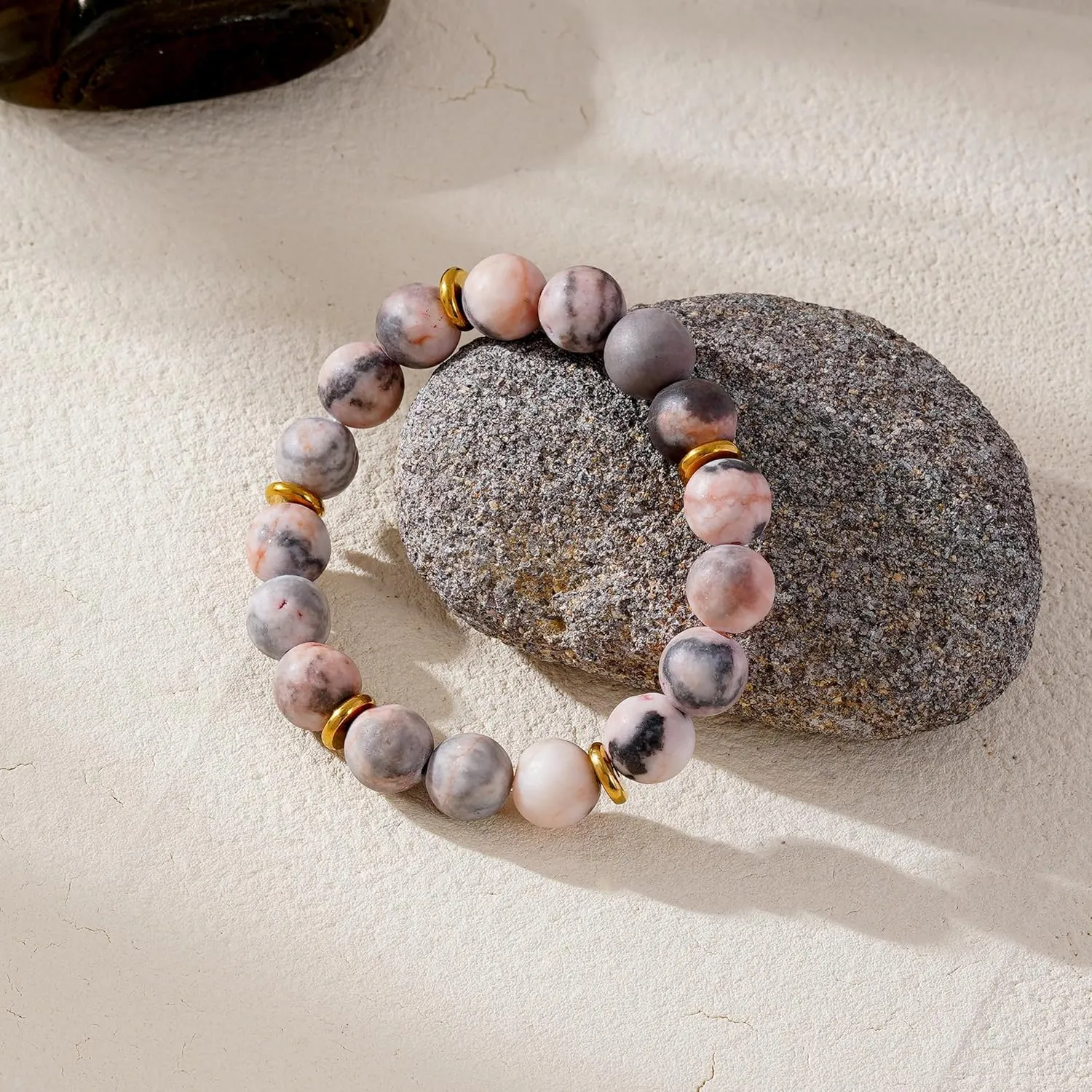 GOOJIDS Natural Real stone Bracelet Gift For Women Gemstone Beads Handmade Bracelet Birthday Gifts for Women, Natural Stone Bracelet Birthday Gifts for Women Mom Daughter Grandma Sister Friends
