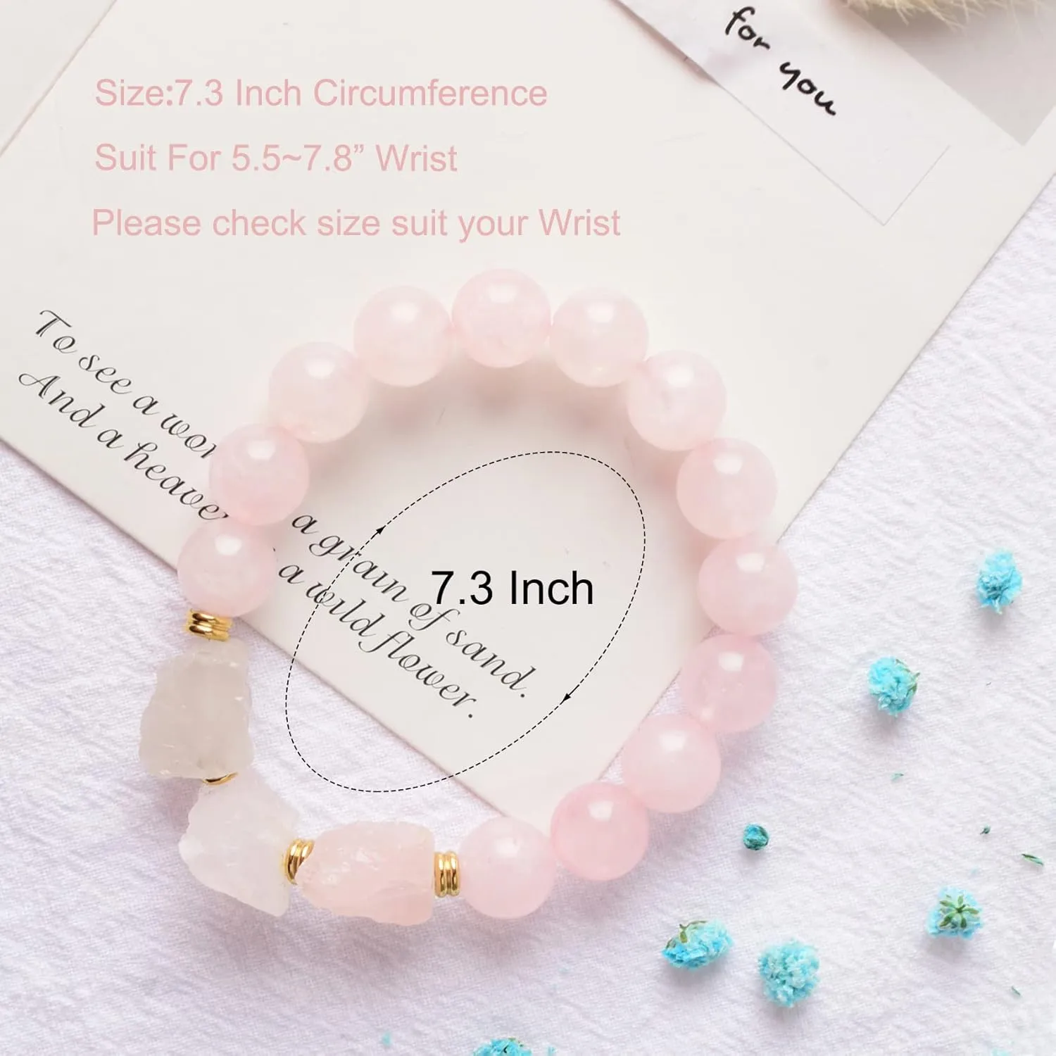 GOOJIDS Natural Real stone Bracelet Gift For Women Gemstone Beads Handmade Bracelet Birthday Gifts for Women, Natural Stone Bracelet Birthday Gifts for Women Mom Daughter Grandma Sister Friends