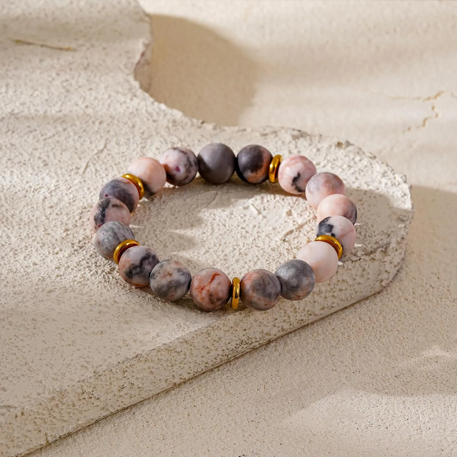 GOOJIDS Natural Real stone Bracelet Gift For Women Gemstone Beads Handmade Bracelet Birthday Gifts for Women, Natural Stone Bracelet Birthday Gifts for Women Mom Daughter Grandma Sister Friends