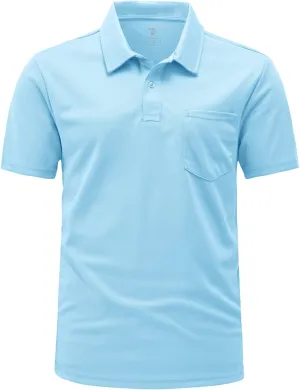 Gopune Men's Polo Shirts Short Sleeve Dry Fit Sports Outdoor Golf Shirts with Pocket