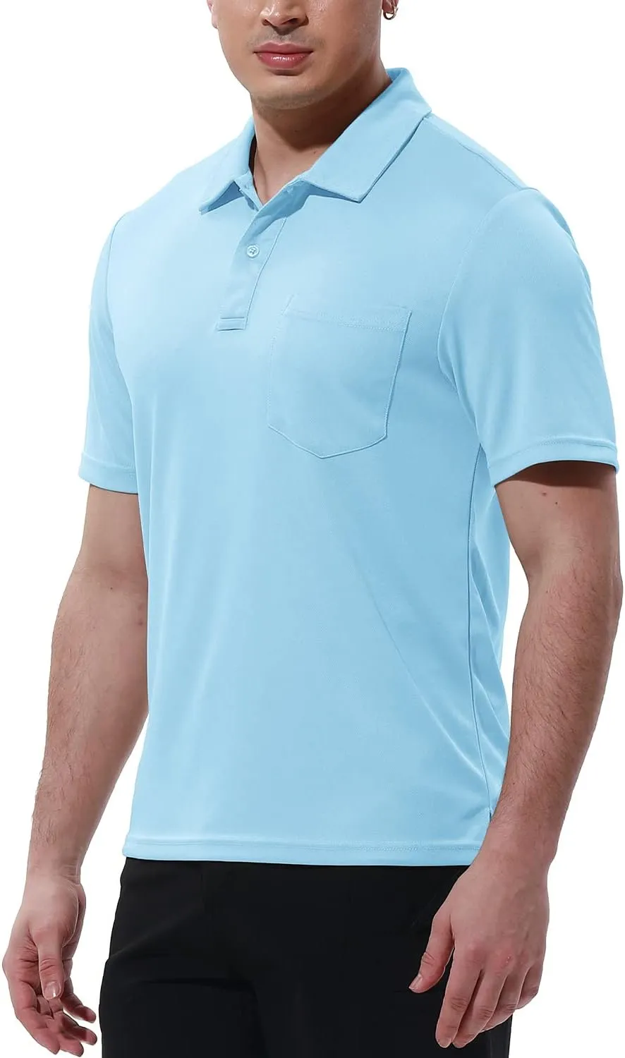 Gopune Men's Polo Shirts Short Sleeve Dry Fit Sports Outdoor Golf Shirts with Pocket
