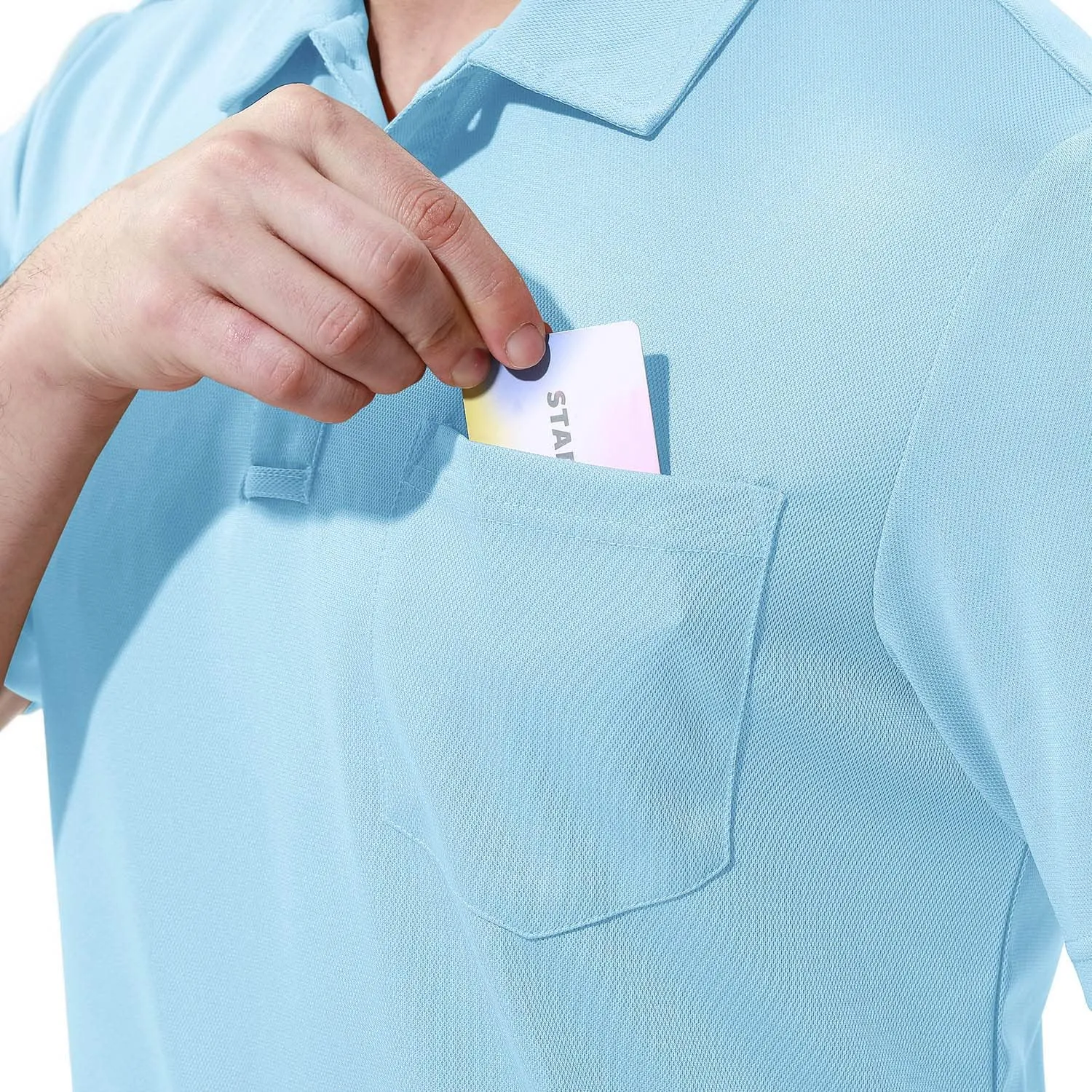 Gopune Men's Polo Shirts Short Sleeve Dry Fit Sports Outdoor Golf Shirts with Pocket