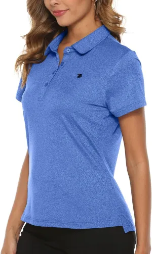 Gopune Women's Golf Polo Shirts Lightweight Quick Dry 4 Buttons Short Sleeve Shirts for Tennis