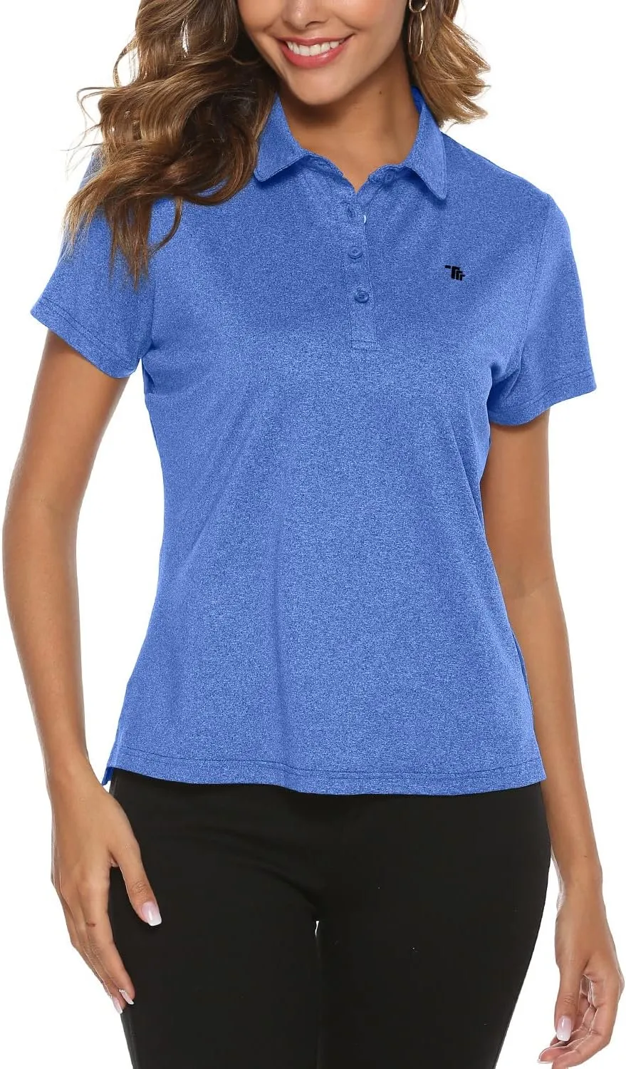 Gopune Women's Golf Polo Shirts Lightweight Quick Dry 4 Buttons Short Sleeve Shirts for Tennis
