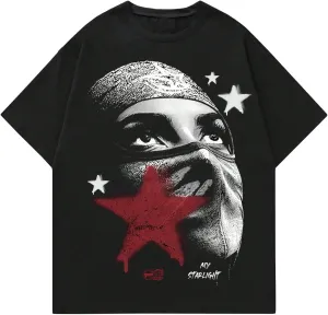 GORGLITTER Men's Graphic Tees Short Sleeve Crewneck Oversized Y2K Tshirts