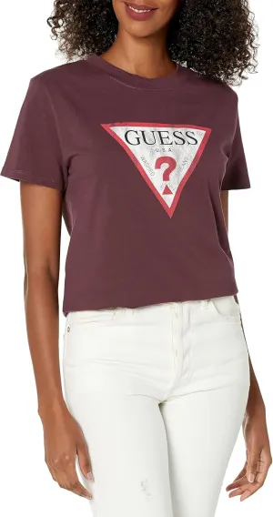 GUESS Women's Short Sleeve Classic Fit Logo Tee Shirt
