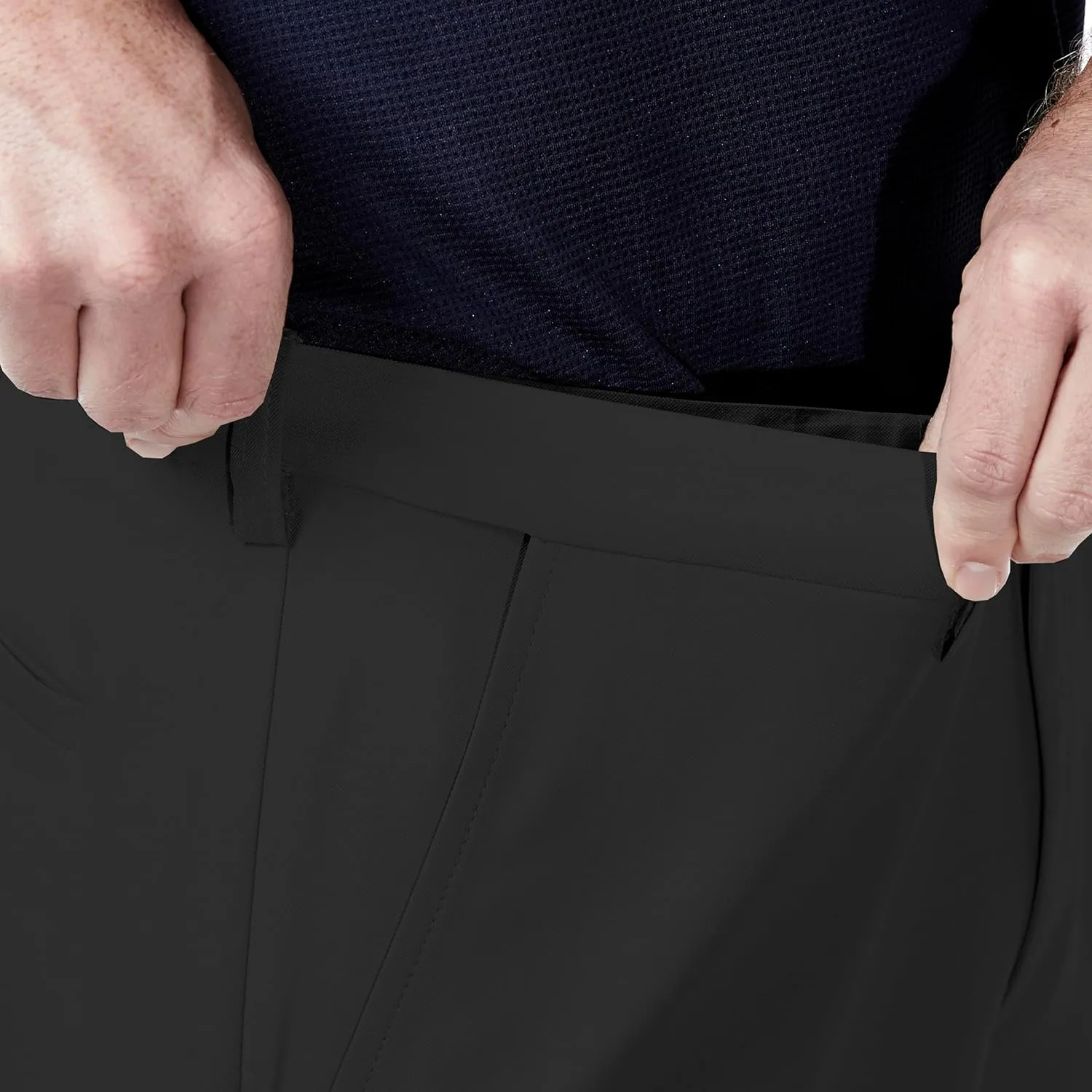 Haggar Men's Cool 18 Pro Straight Fit Flat Front 4-Way Stretch Expandable Waist Short