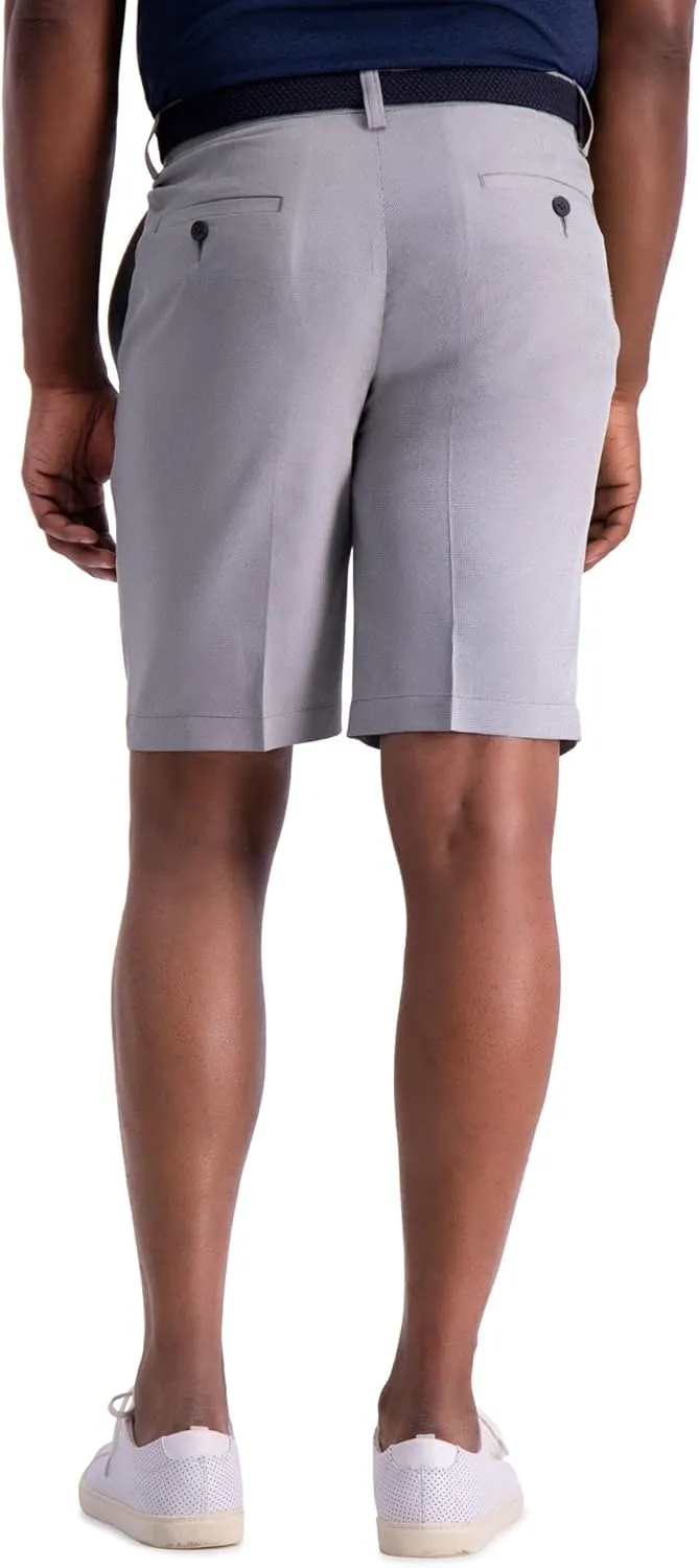 Haggar Men's Cool 18 Pro Straight Fit Flat Front 4-Way Stretch Expandable Waist Short