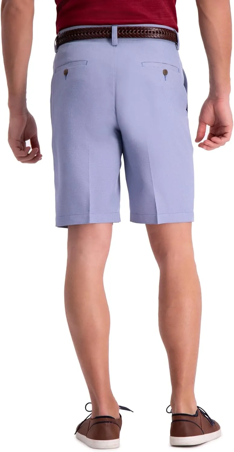 Haggar Men's Cool 18 Pro Straight Fit Flat Front 4-Way Stretch Expandable Waist Short