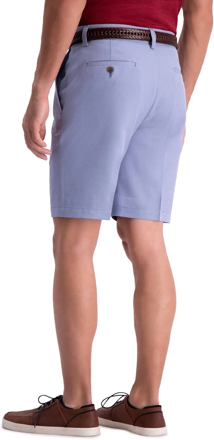 Haggar Men's Cool 18 Pro Straight Fit Flat Front 4-Way Stretch Expandable Waist Short
