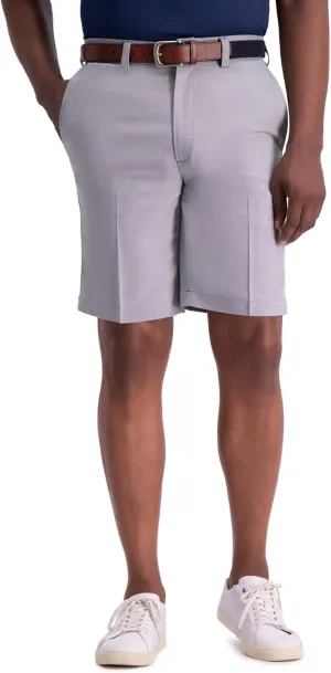 Haggar Men's Cool 18 Pro Straight Fit Flat Front 4-Way Stretch Expandable Waist Short