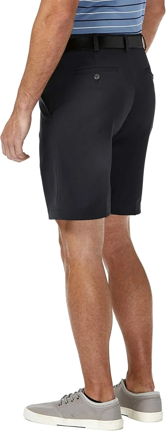 Haggar Men's Cool 18 Pro Straight Fit Flat Front 4-Way Stretch Expandable Waist Short