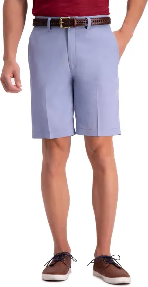 Haggar Men's Cool 18 Pro Straight Fit Flat Front 4-Way Stretch Expandable Waist Short