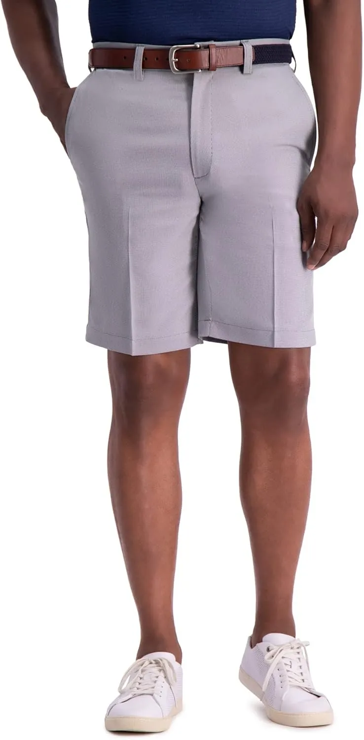 Haggar Men's Cool 18 Pro Straight Fit Flat Front 4-Way Stretch Expandable Waist Short