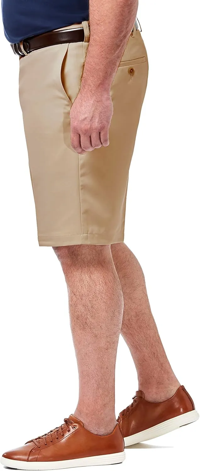 Haggar Men's Cool 18 Pro Straight Fit Flat Front 4-Way Stretch Expandable Waist Short