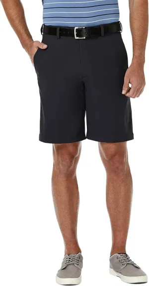 Haggar Men's Cool 18 Pro Straight Fit Flat Front 4-Way Stretch Expandable Waist Short
