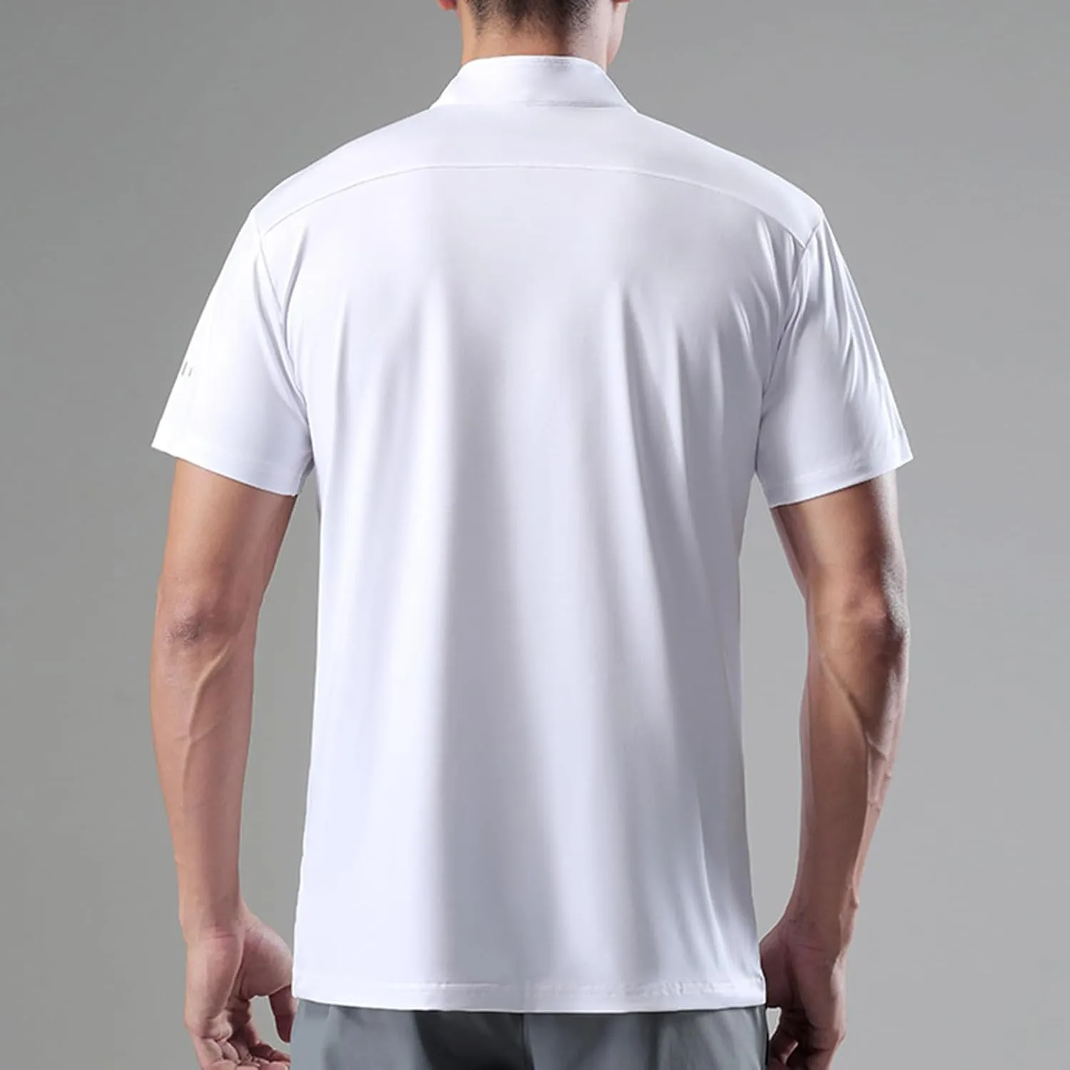 Half Zip Shirts Men Quick Dry Workout T Shirts Short Sleeve Golf Tee Shirts Plus Size Running Tee Tops Casual Shirt