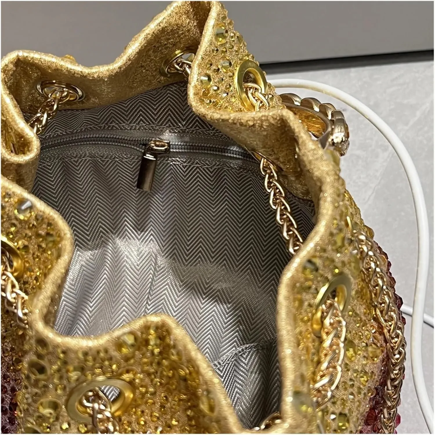 Handle Rhinestones Evening Clutch Bag Purses and Handbag Designer Shoulder Bag Shiny Crystal Clutch Purse Bucket Bag(Pink Purple Blue)