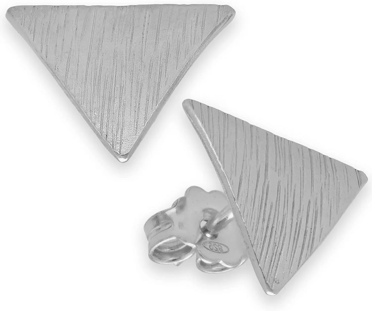 Handmade stud earrings Dainty studs Sterling silver triangle earring studs geometric earrings Minimalists huggie hypoallergenic stud earrings black
