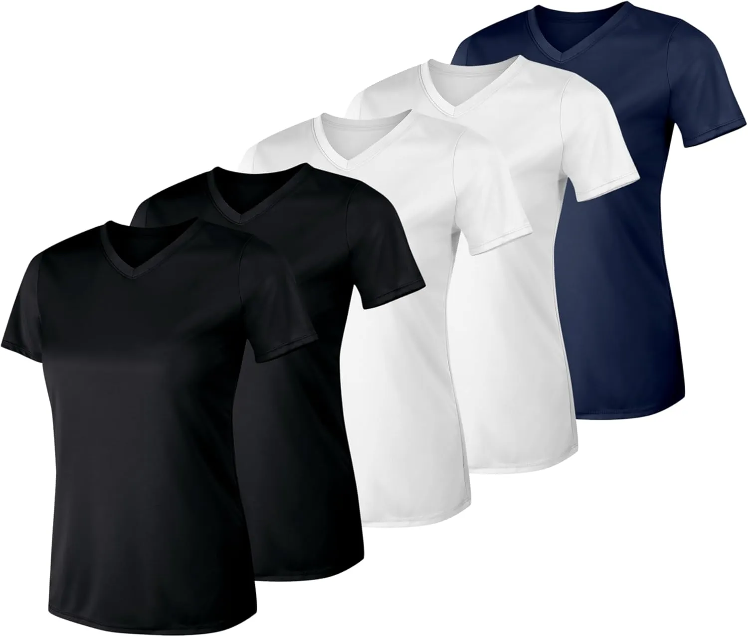 Hanes Women's Cool Dri Performance V-Neck T-Shirt, Moisture-Wicking Short Sleeve Tee, 40  UPF Protection, 1 Or 5 Pack