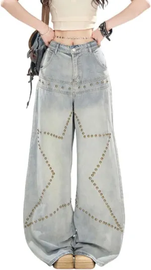 High Waist Wide Leg Jeans for Women Baggy Classic Loose Trendy Denim Pants Straight Comfort Fashion Trouser