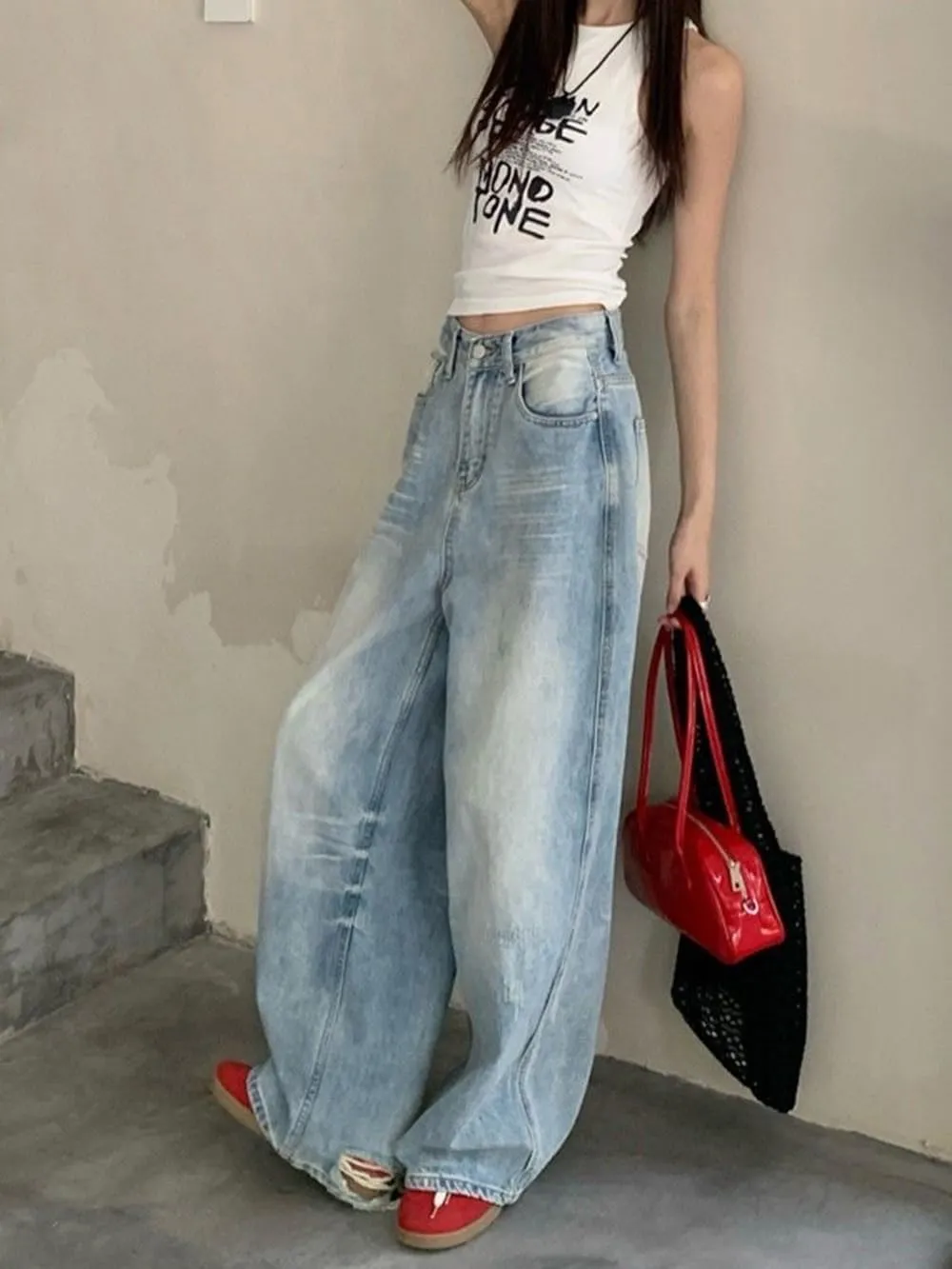High Waist Wide Leg Jeans for Women Baggy Classic Loose Trendy Denim Pants Straight Comfort Fashion Trouser