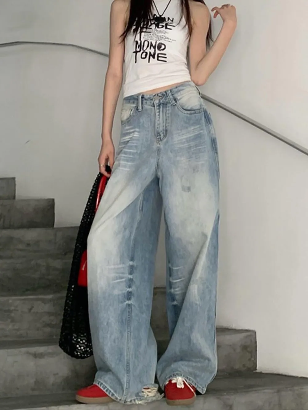 High Waist Wide Leg Jeans for Women Baggy Classic Loose Trendy Denim Pants Straight Comfort Fashion Trouser
