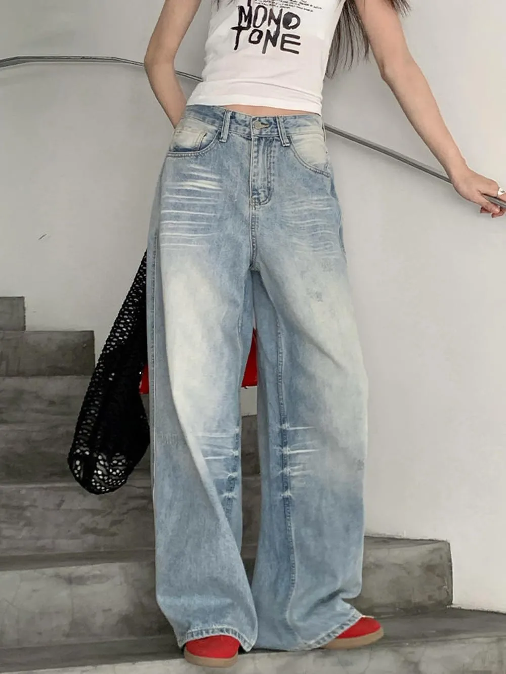 High Waist Wide Leg Jeans for Women Baggy Classic Loose Trendy Denim Pants Straight Comfort Fashion Trouser