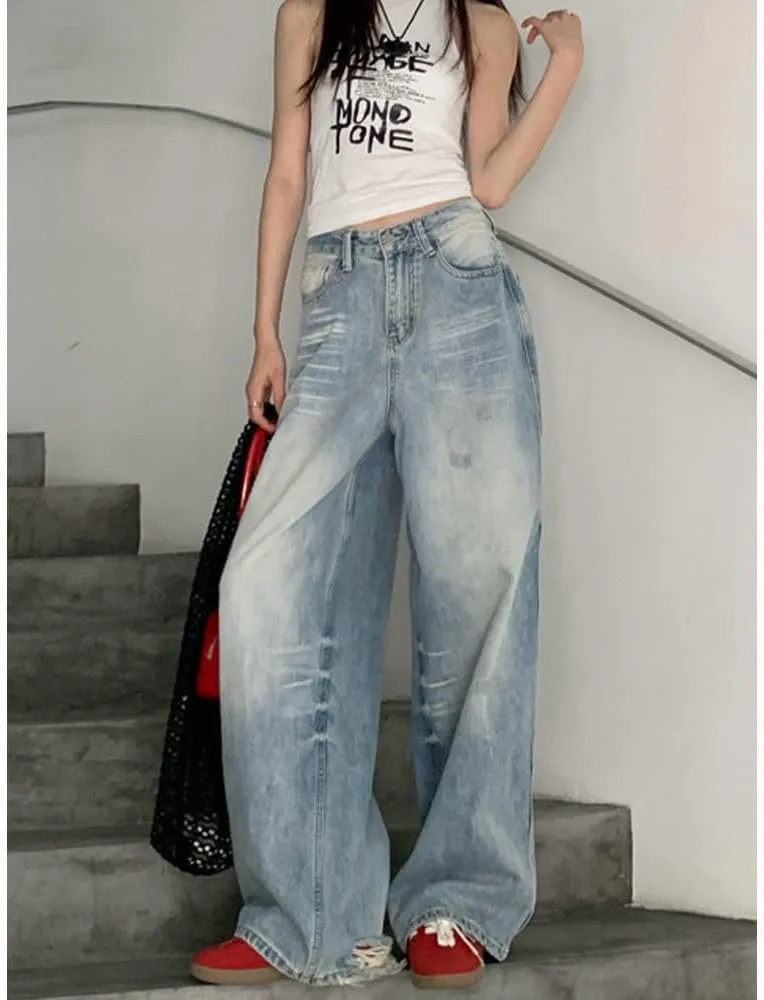 High Waist Wide Leg Jeans for Women Baggy Classic Loose Trendy Denim Pants Straight Comfort Fashion Trouser