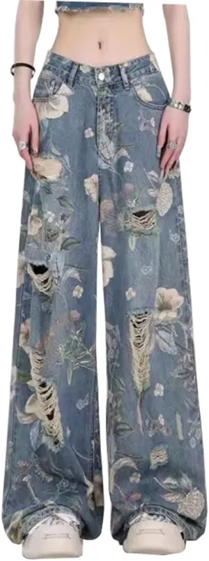High Waist Wide Leg Jeans for Women Baggy Classic Loose Trendy Denim Pants Straight Comfort Fashion Trouser