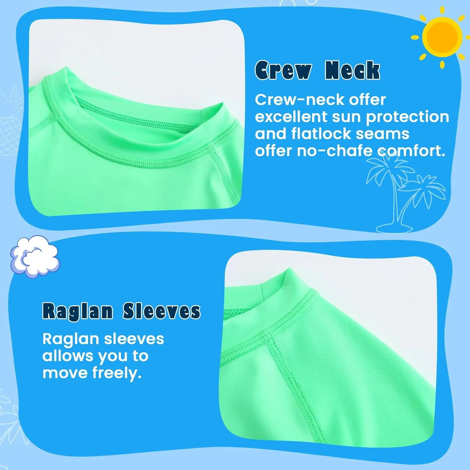 HODOSPORTS Boys UPF 50  Rash Guard Swim Shirts Long Sleeve Quick Dry UV Protection Sun T-Shirts