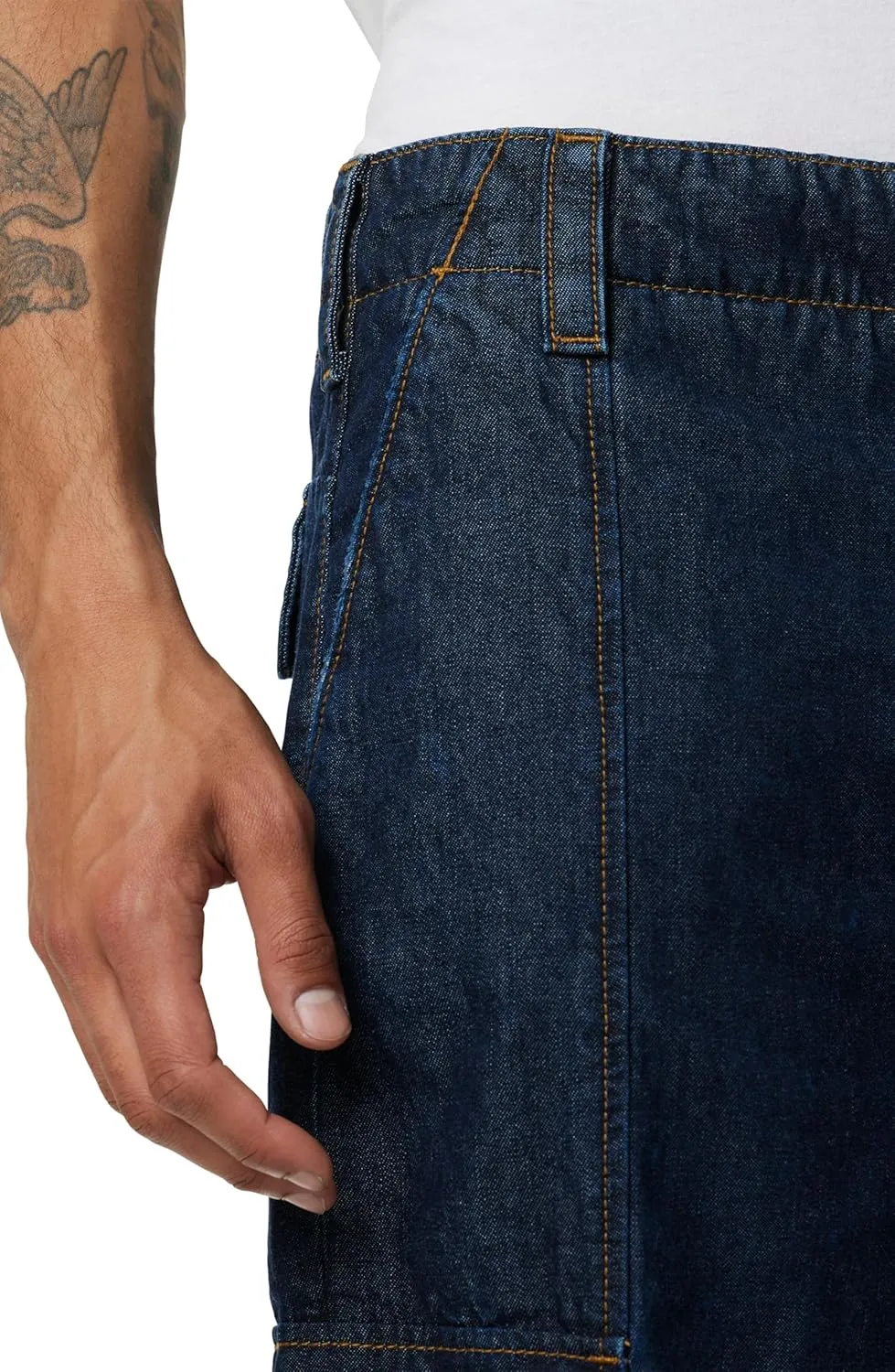 HUDSON Men's Wide Leg Cargo Jean