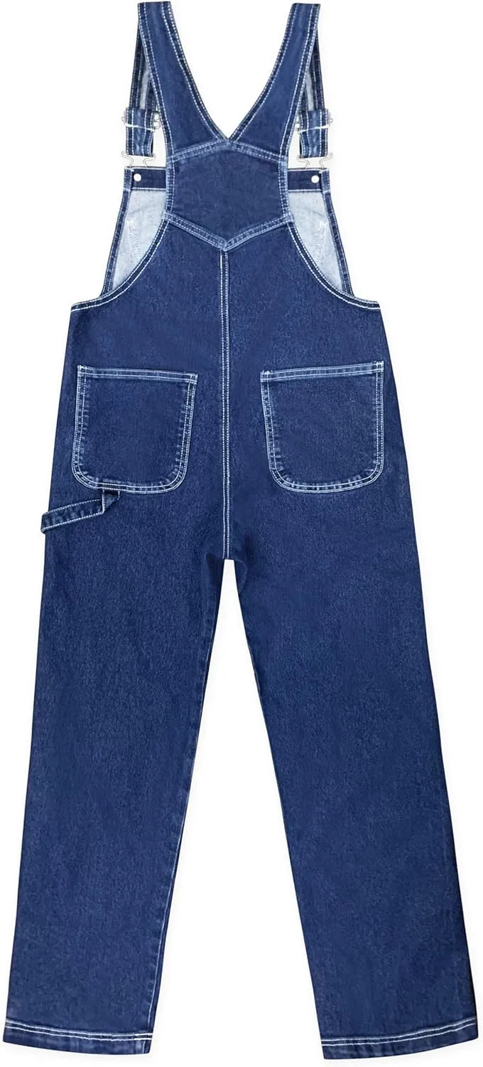 Hybrid & Company Womens Super Comfy Stretch Denim jumpsuit Pants Overalls