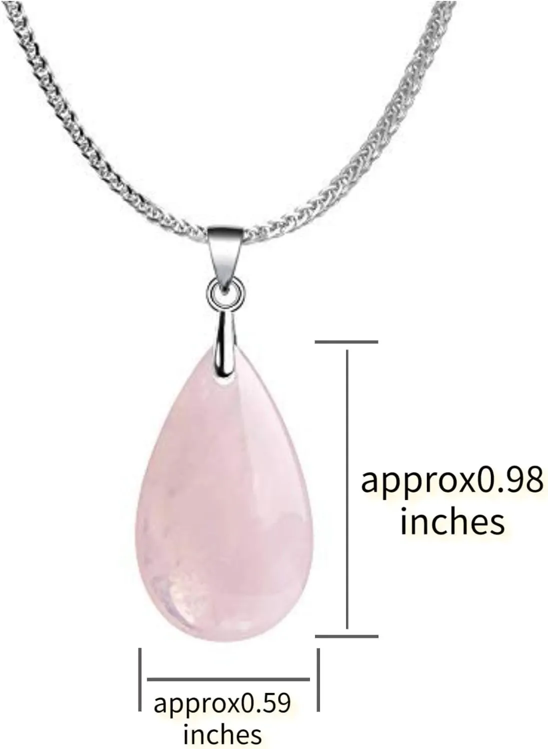 iSTONE 925 Sterling Silver Natural Crytral for Womens Pendant Necklace, Gemstone Birthstone with 17.8" Silver Chain Ladies