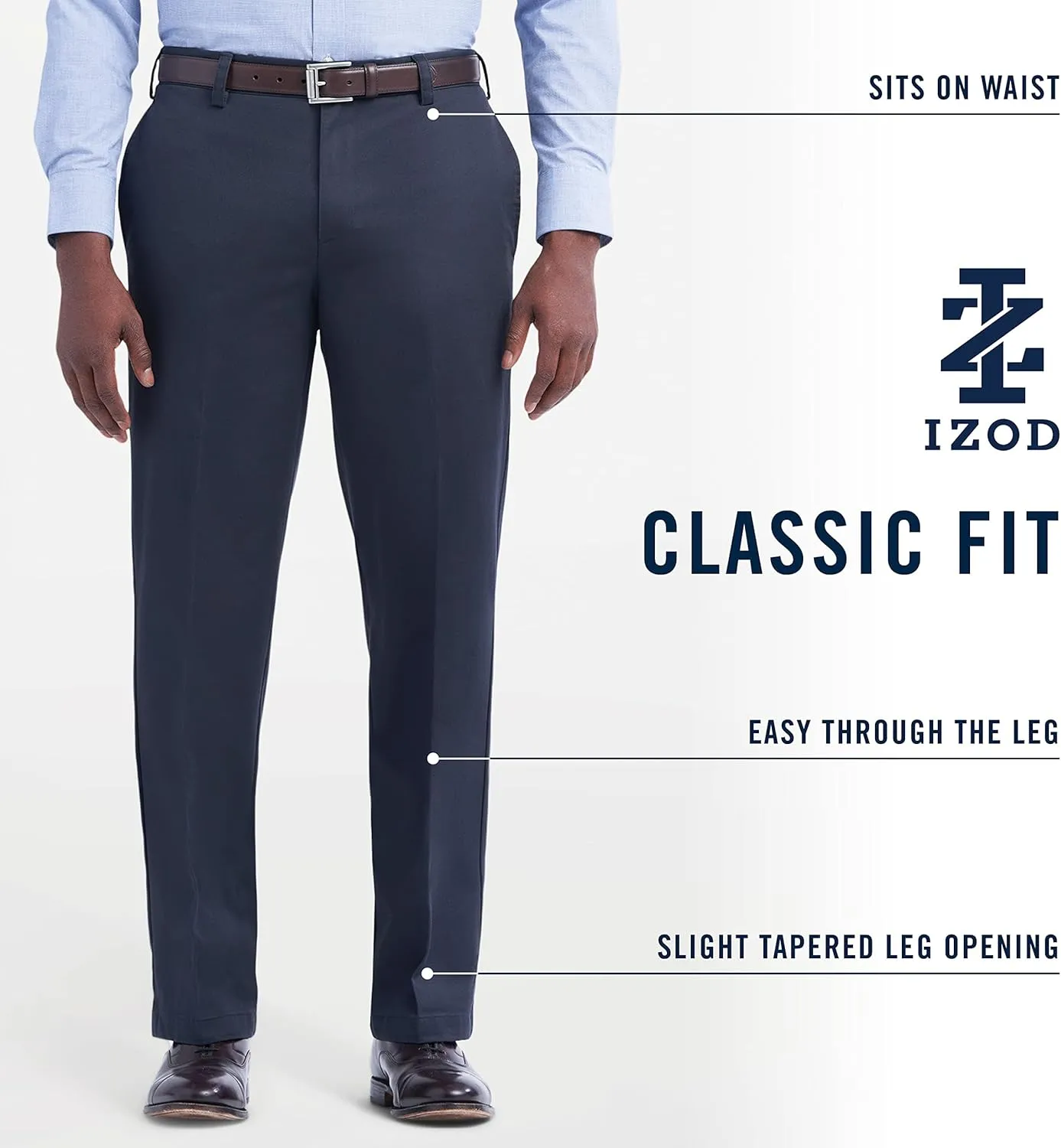 IZOD Men's American Chino Flat Front Classic Fit Pant