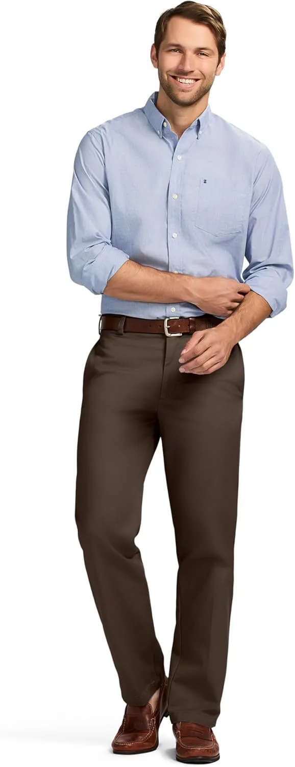 IZOD Men's American Chino Flat Front Classic Fit Pant