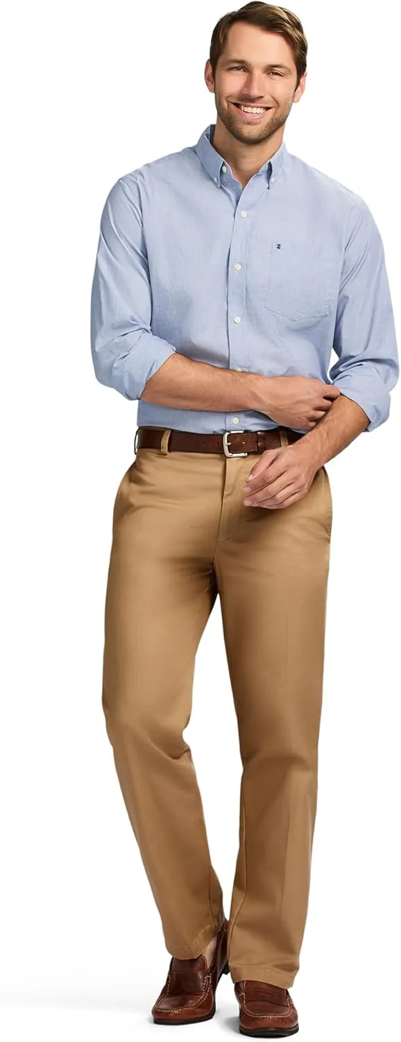 IZOD Men's American Chino Flat Front Classic Fit Pant