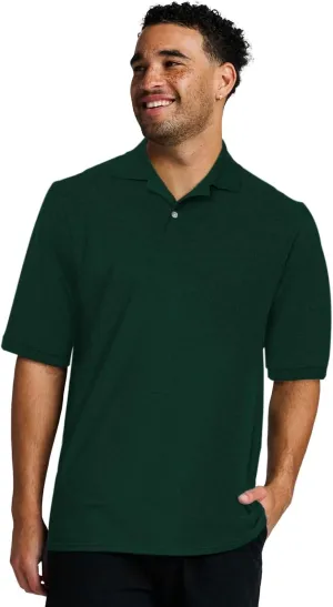 Jerzees Men's Short Sleeve Polo Shirts, Cotton Blend, Two Button Closure, Regular Fit, Sizes S-5x