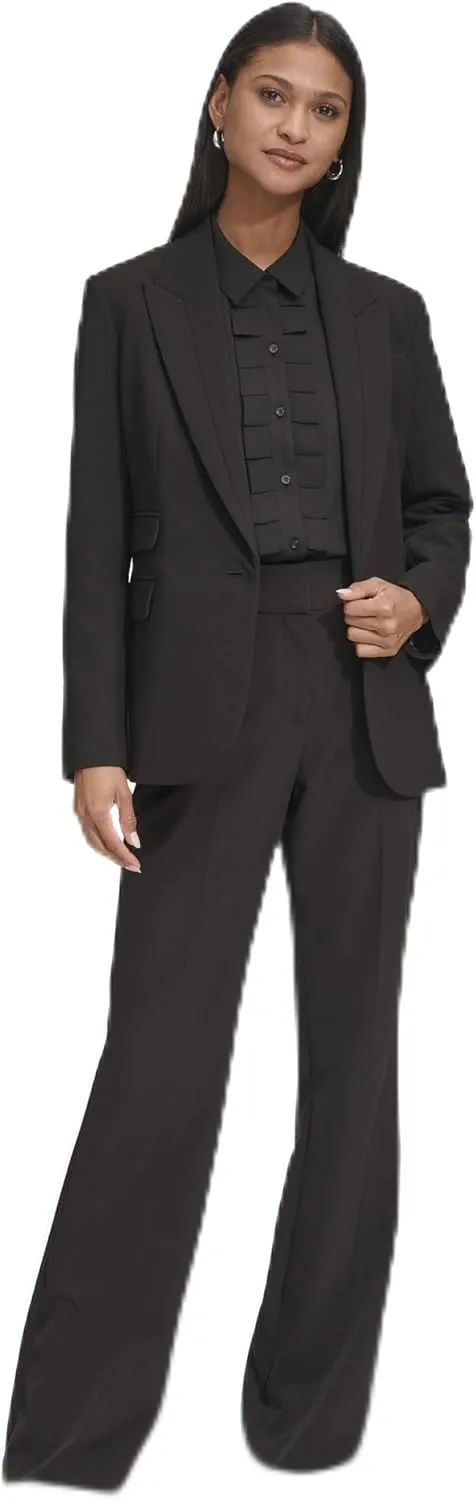 KARL LAGERFELD PARIS Women's Classic One Button Suit Blazer