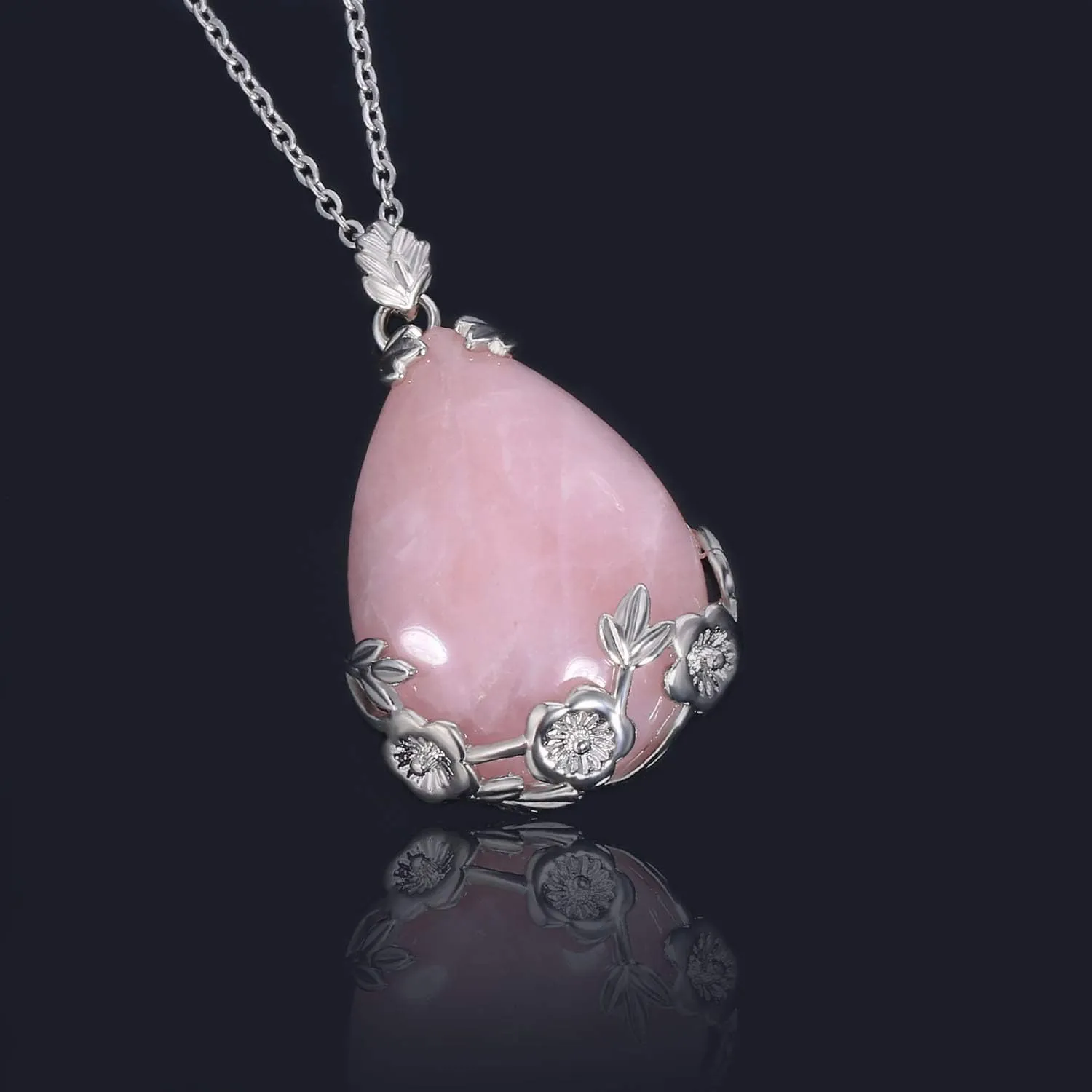 KISSPAT Healing Crystals Necklace for Women and Men Quartz Crystal Stone Pendant Necklaces Chakra Jewelry