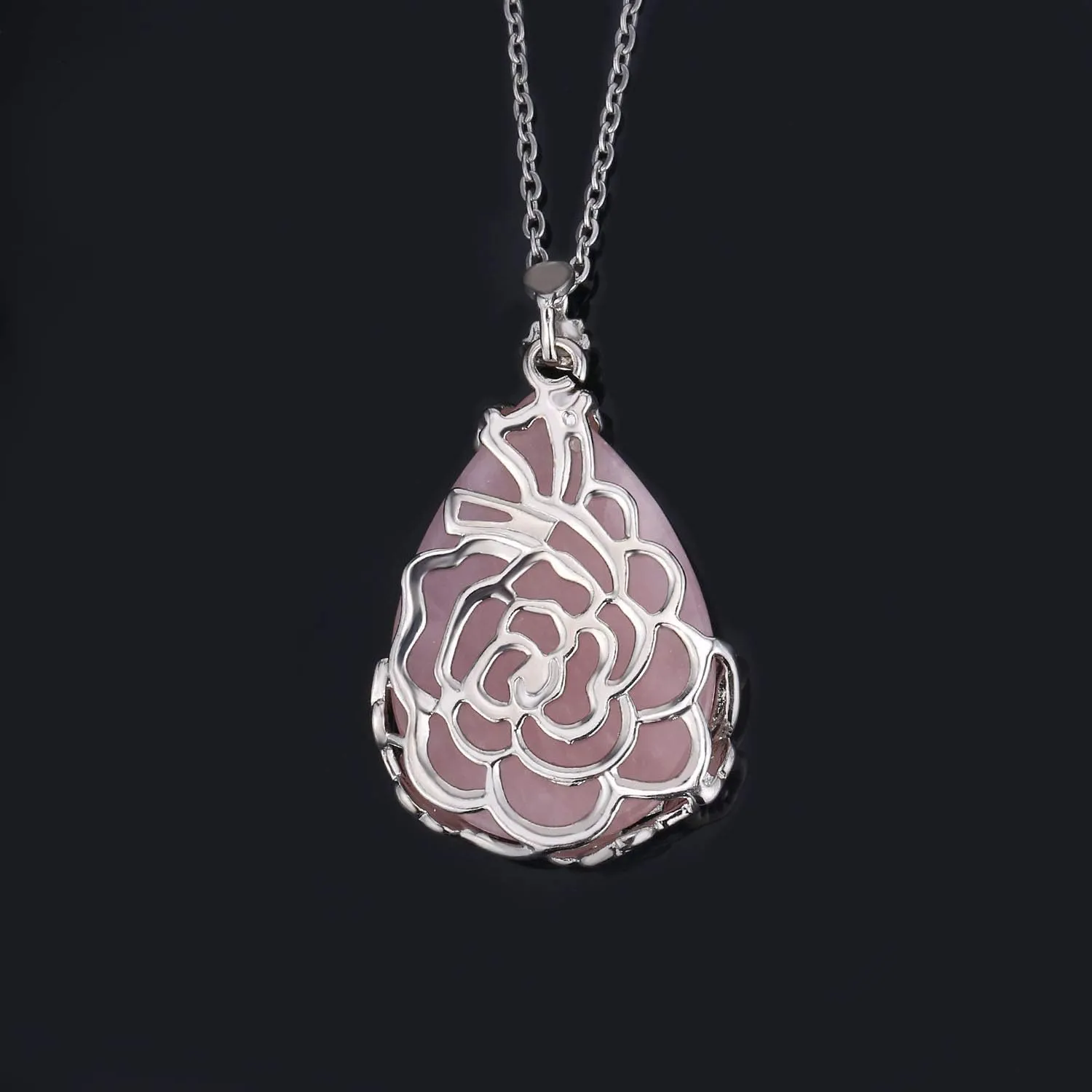 KISSPAT Healing Crystals Necklace for Women and Men Quartz Crystal Stone Pendant Necklaces Chakra Jewelry