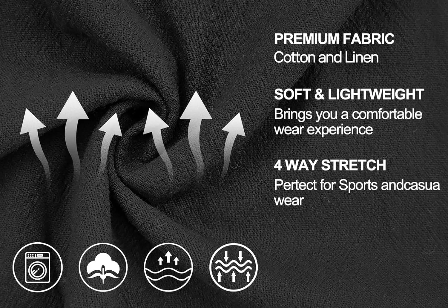 KUYIGO Mens Cotton Linen Henley Shirts Casual Regular Long Sleeve Shirt Button Down T-Shirt