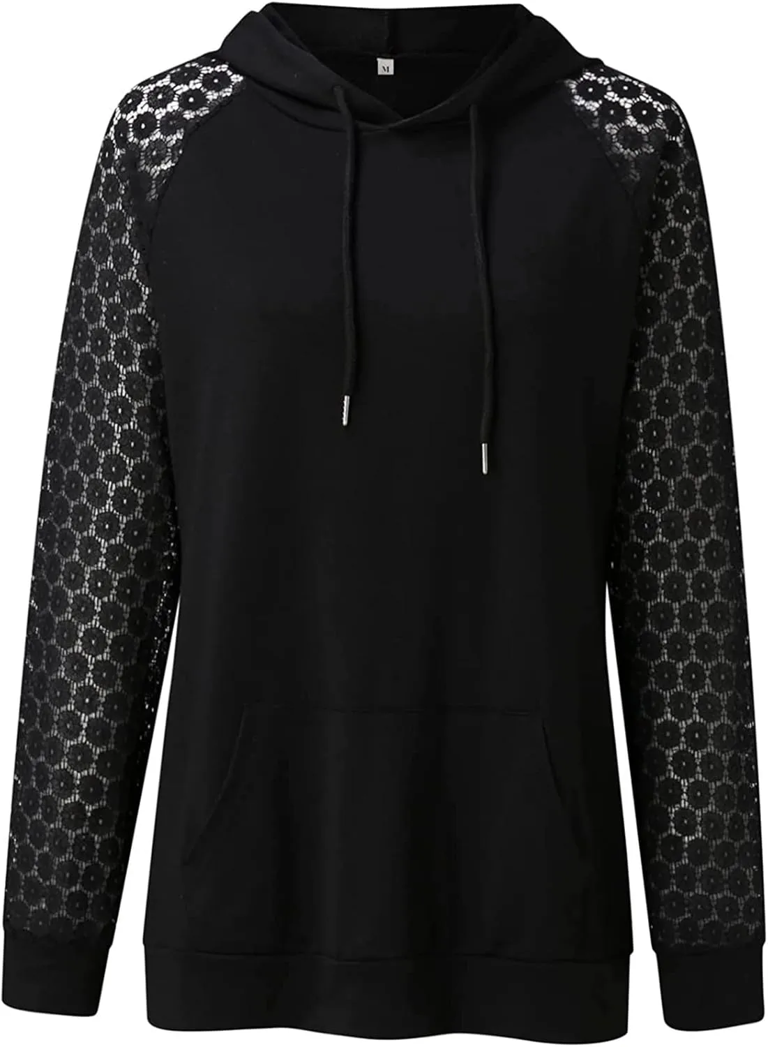 Ladies Tops, Floral Lace Long Sleeve Hoodies with Pocket Fashion Fall Outfits Casual Hoodie Comfy Spring Clothes