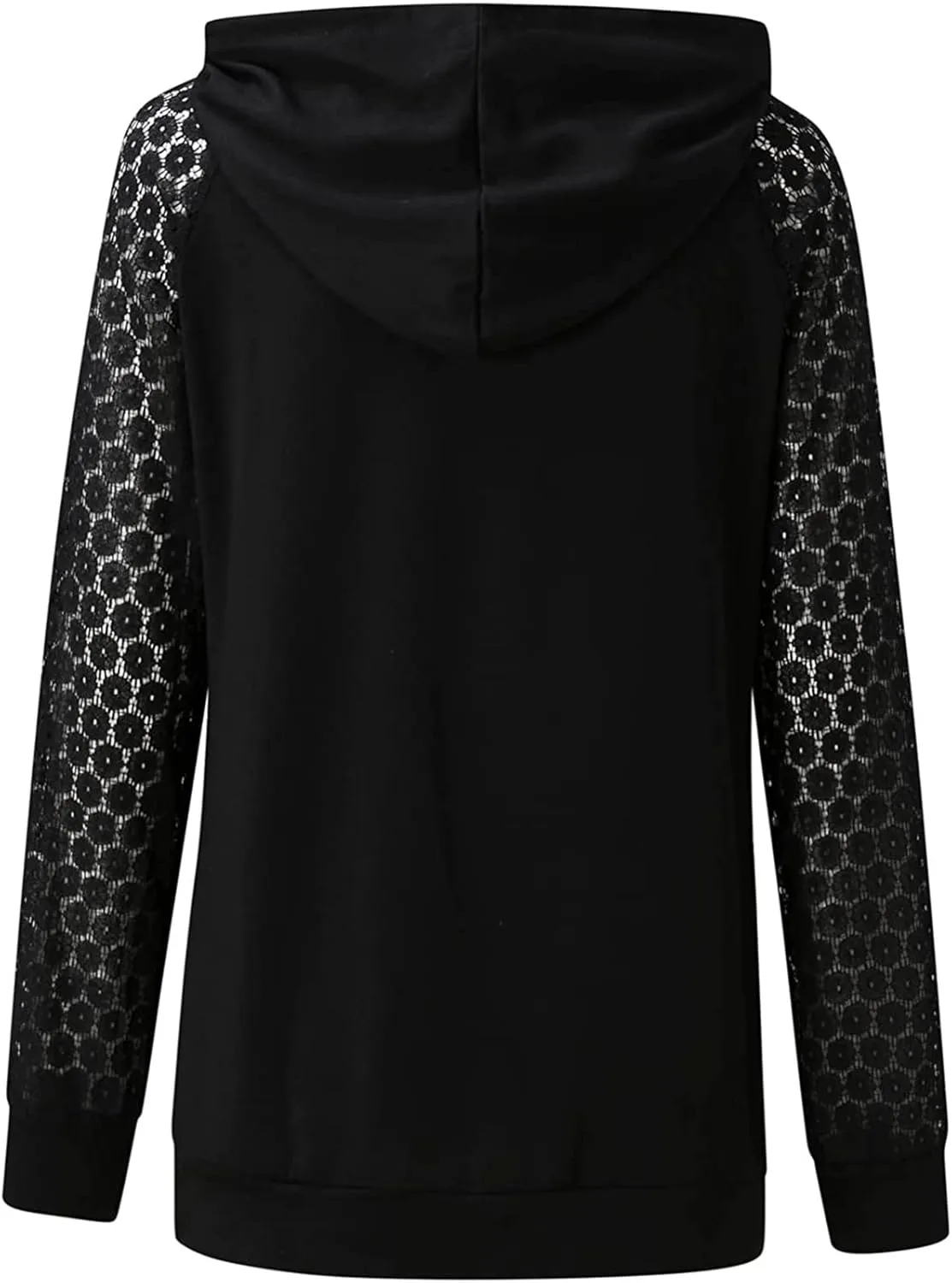 Ladies Tops, Floral Lace Long Sleeve Hoodies with Pocket Fashion Fall Outfits Casual Hoodie Comfy Spring Clothes